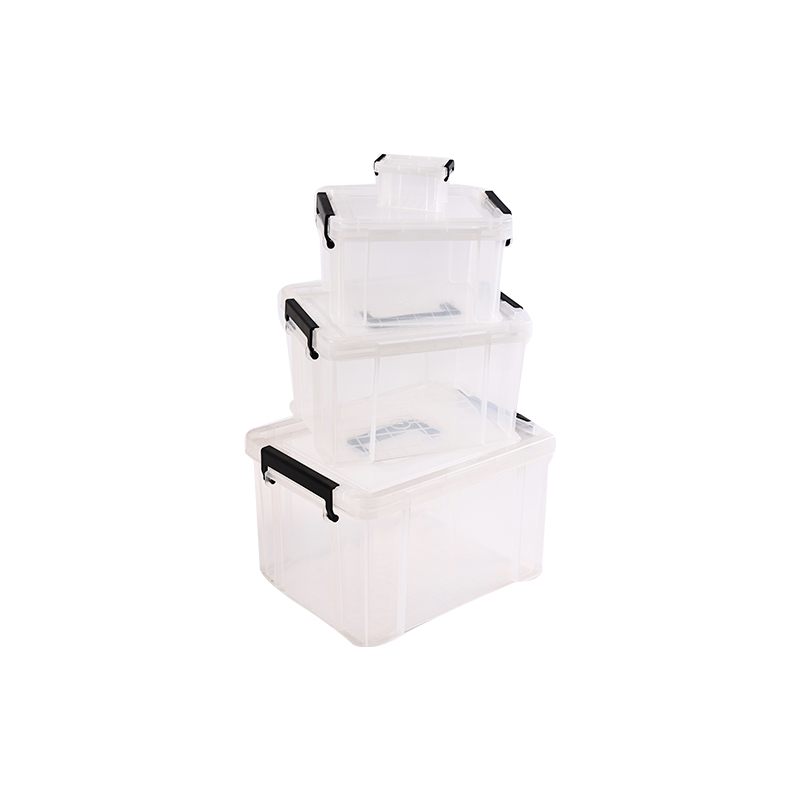 Transparent cover can be buckled stackable storage box mold