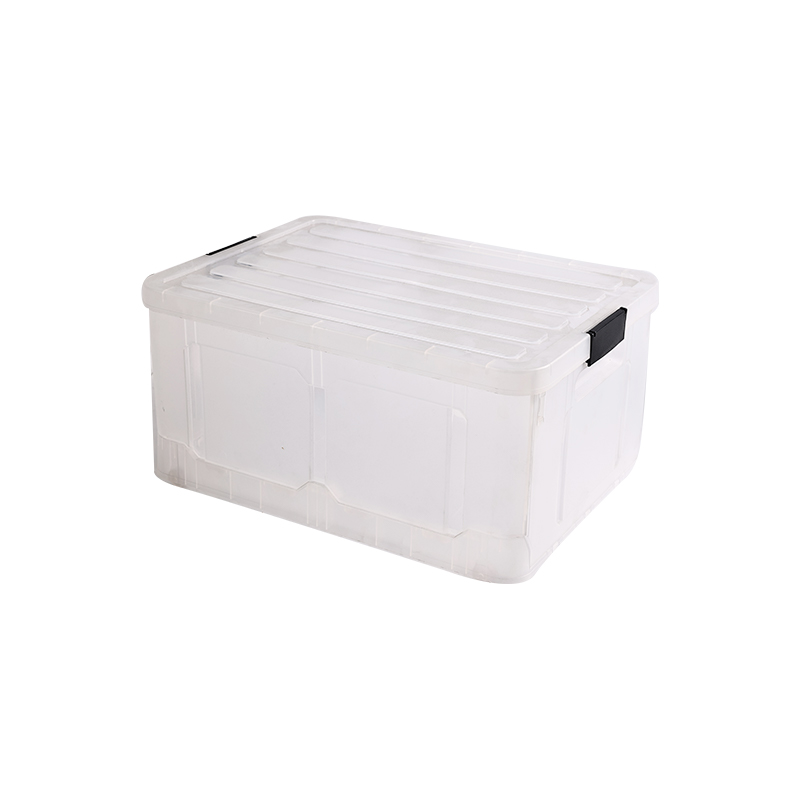 Transparent cover can be buckled stackable storage box mold 